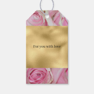 Pink Roses Floral (photography by me) Love Wedding Gift Tags