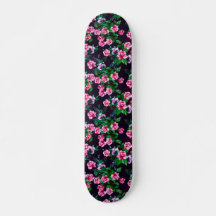 PINK ROSES FLORAL SKATEBOARD