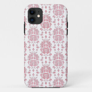 Pink Roses Floral Style Damask Pattern iPhone 11 Case