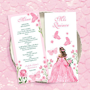 Pink Roses, Florals and Butterflies Quinceañera 
