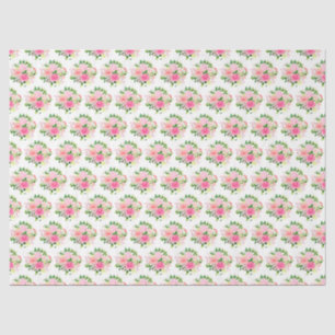 Pink Roses Flowers and Greenery Tissue Paper