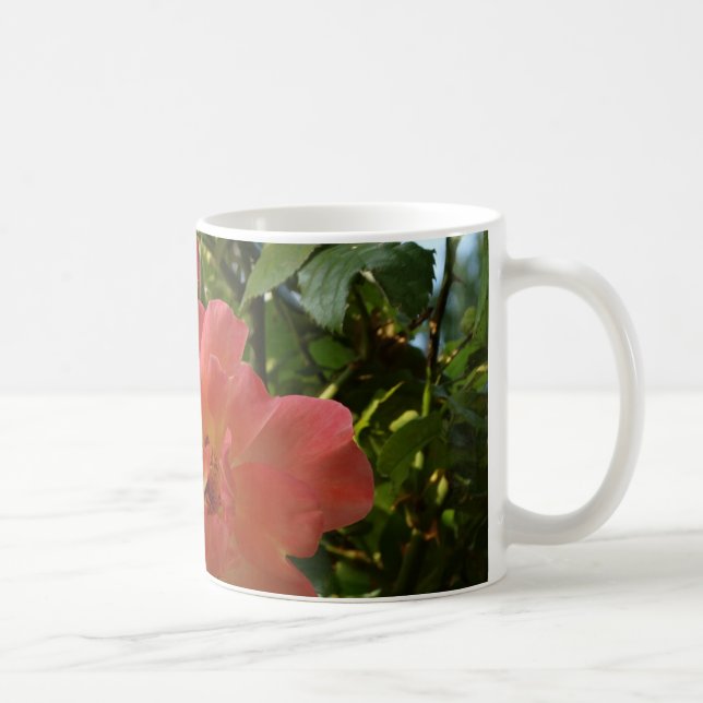 Pink Roses Flowers Blossom Photo Classic Mug (Right)