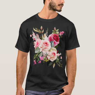 Pink roses flowers bouquet T-Shirt