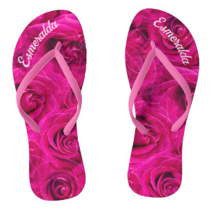 PINK ROSES FLOWERS PATTERN JANDALS THONGS