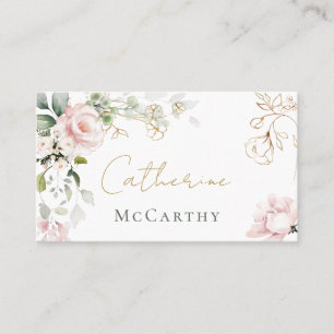 Pink Roses Foliage Wedding Place card