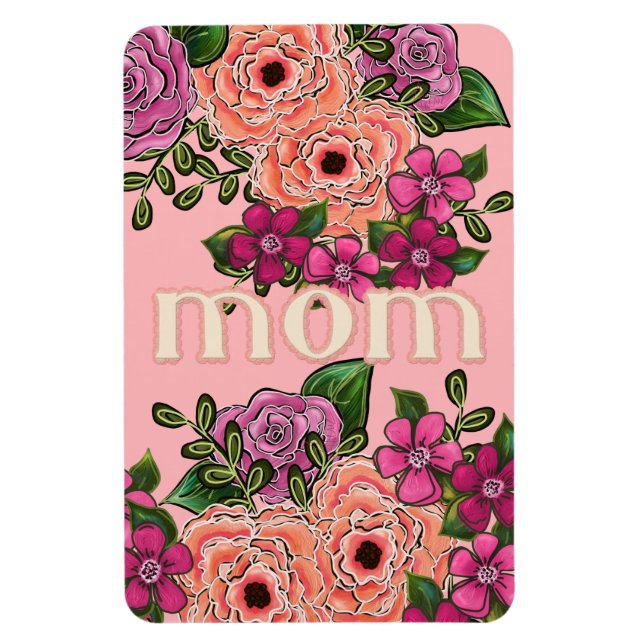 Pink Roses for Mum Flexible Photo Magnet (Vertical)