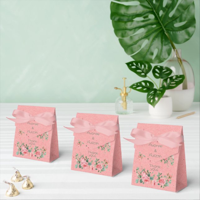 Pink Roses Frame  Favour Boxes (Multiple)
