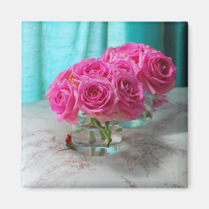 Pink Roses Fridge Magnet