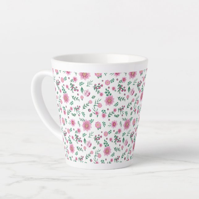 Pink Roses Galore  Latte Mug (Left Angle)