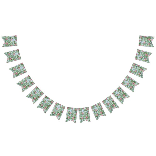 Pink Roses Garden Spring Wedding Bunting (All)