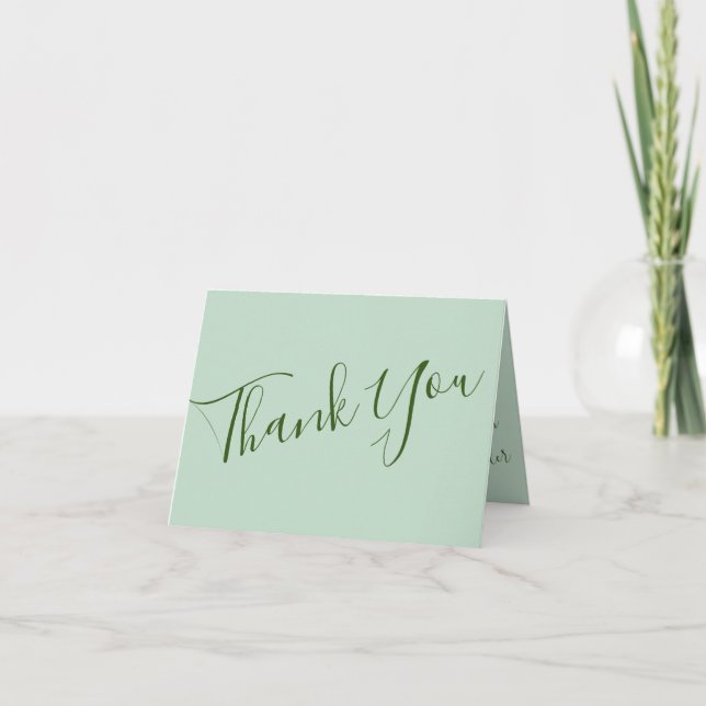 Pink Roses Garden Spring Wedding Thank You Card (Front)
