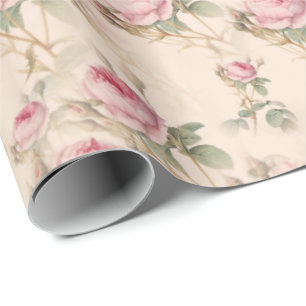 Pink Roses Gift Wrapping Paper Floral