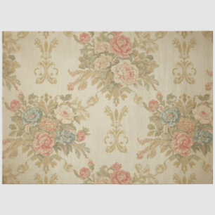Pink Roses & Gold Floral Decoupage  Tissue Paper