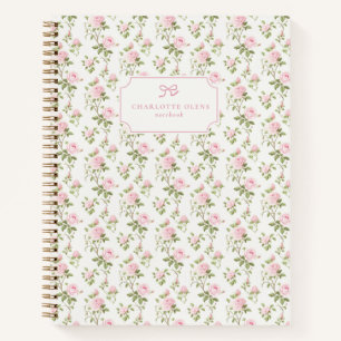Pink Roses, Grandmillennial & Cottagecore  Notebook