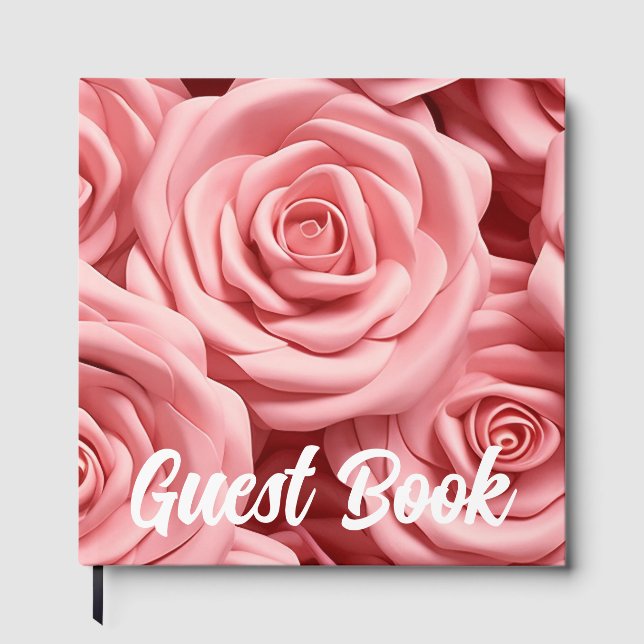 Pink Roses Guest Book (Front)