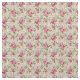 Pink Roses Hand Painted Fabric