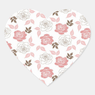 Pink Roses Heart Sticker