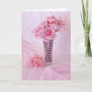 Pink roses II Holiday Card