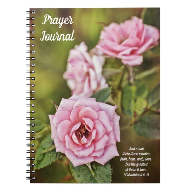 Pink Roses in a Garden Prayer Journal (Front)