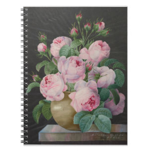 Pink Roses in a Vase – Pierre Joseph Redouté Notebook
