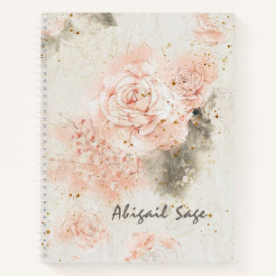 Pink Roses " "In His Presence" Bible Verse Notebook