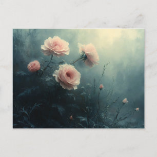 Pink Roses in the Mist Moody Postcard