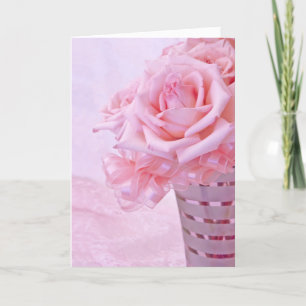 Pink roses IV Holiday Card
