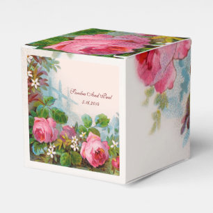PINK ROSES ,JASMINES WEDDING GEM MONOGRAM FAVOUR BOX