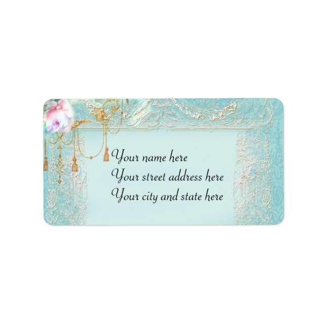 Pink Roses & Lace Label (Front)