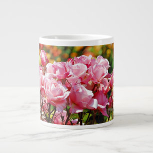 Pink roses large coffee mug