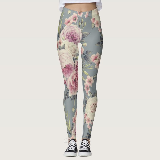 pink roses leggings (Front)