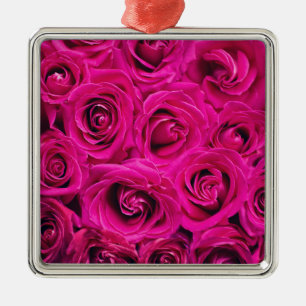 Pink Roses (Love and Romance) Metal Ornament