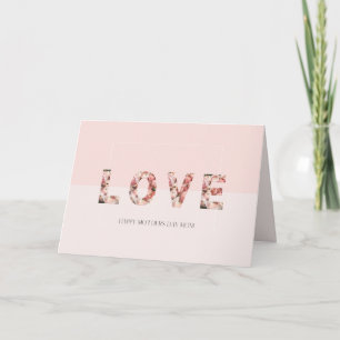Pink Roses 'LOVE' Mother's Day Greeting Card