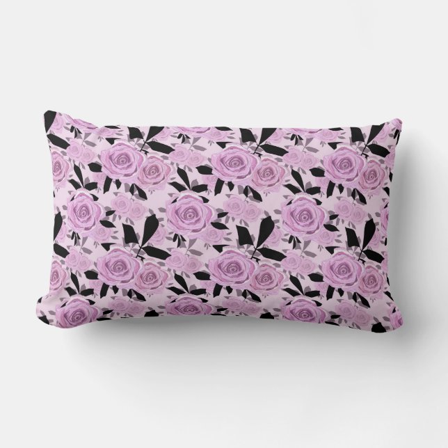  Pink roses   Lumbar Cushion (Front)