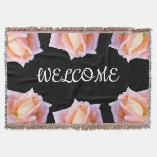 Pink Roses Magic Custom Welcome Throw Blanket