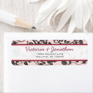 Pink Roses Match Invitations Return Address Label