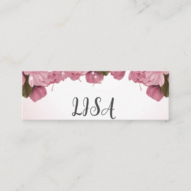  PINK ROSES MINI BUSINESS CARD (Front)