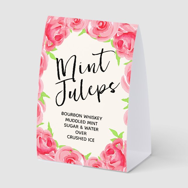 Pink Roses Mint Juleps Derby Party (Front)