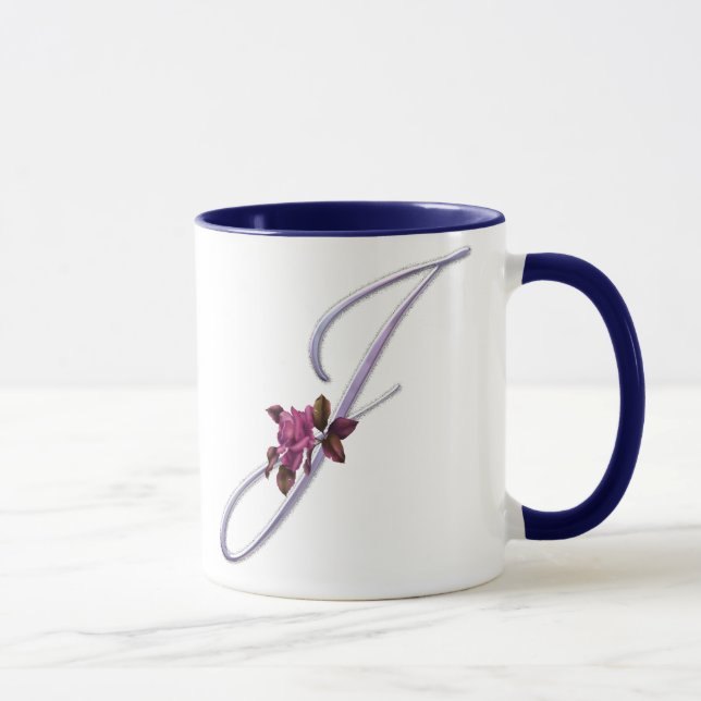 Pink Roses Monogram J Mug (Right)