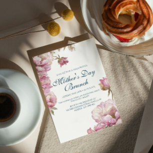 Pink Roses  Mother's Day Brunch Invitation