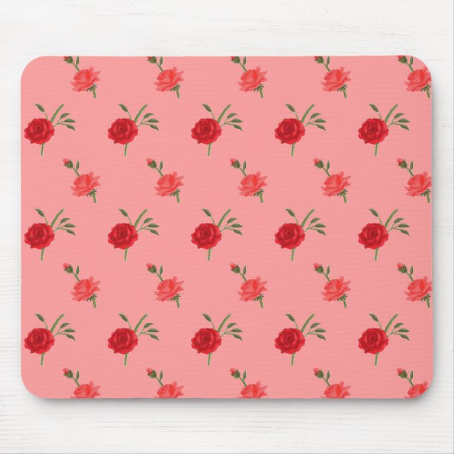 Pink roses mouse pad (Front)