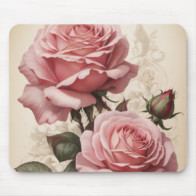 "Pink roses" Mouse Pad (Front)