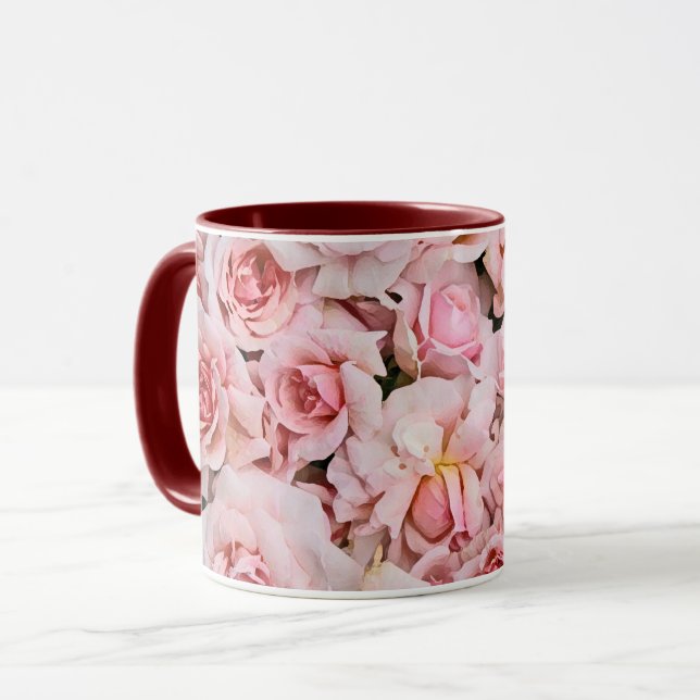 Pink Roses Mug (Front Left)