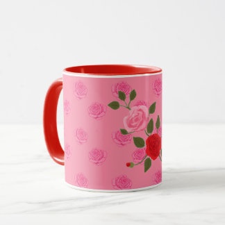 pink roses mug