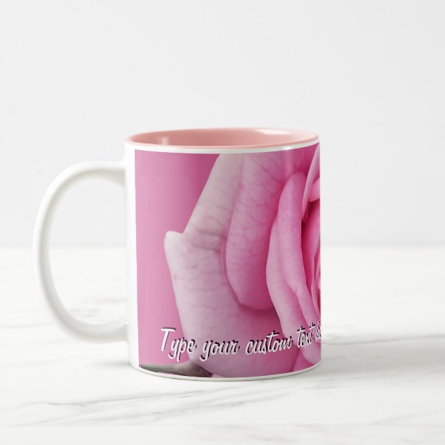Pink Roses Mug Coffee Cup Personalised Rose Decor (Left)