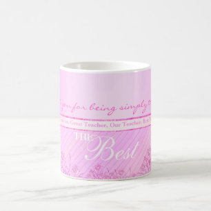 Pink roses mug for the best teacher