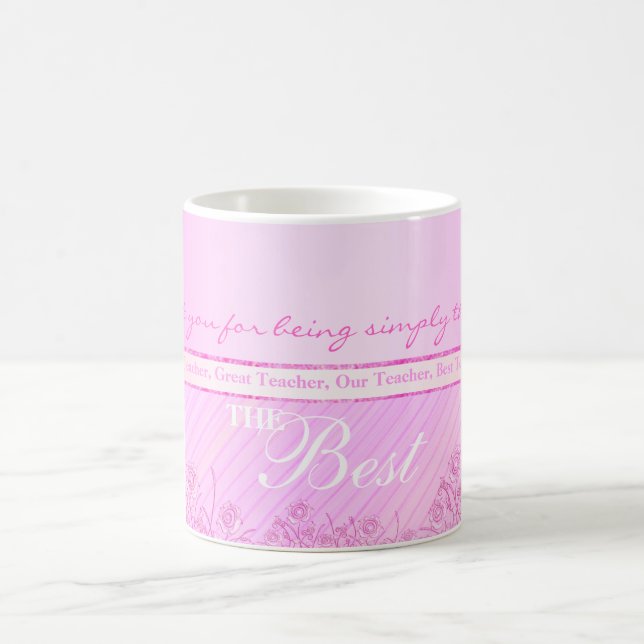 Pink roses mug for the best teacher (Center)