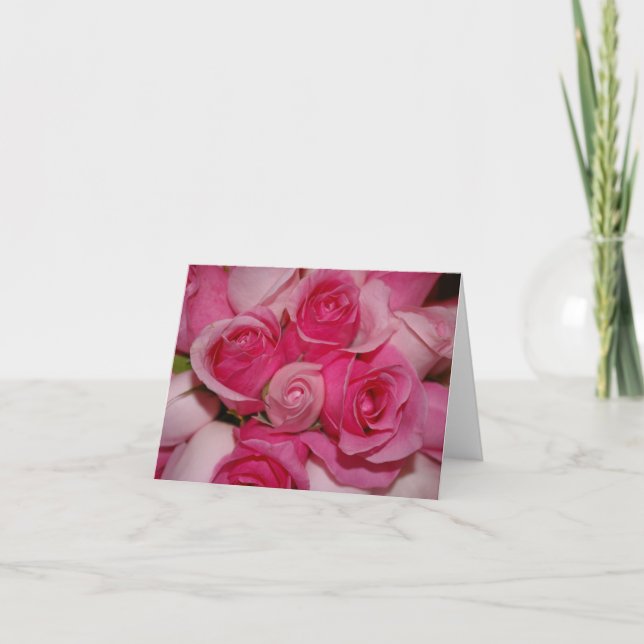Pink Roses - Note Card (Front)