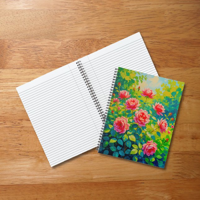 Pink Roses Notebook (Notebook with pink roses)