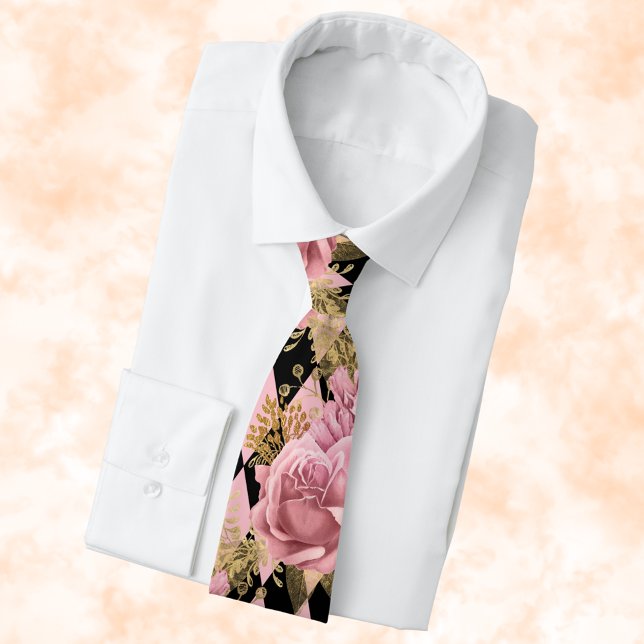 Pink Roses on Harlequin Tie (Creator Uploaded)